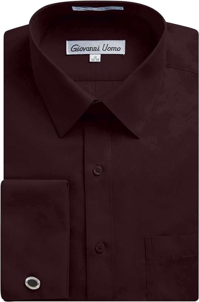 Gentlemens Collection Men's Regular Fit French Cuff Solid Dress Shirt Adam Baker Gentlemens Collection Men's Regular Fit French Cuff Solid Dress Shirt Adam Baker