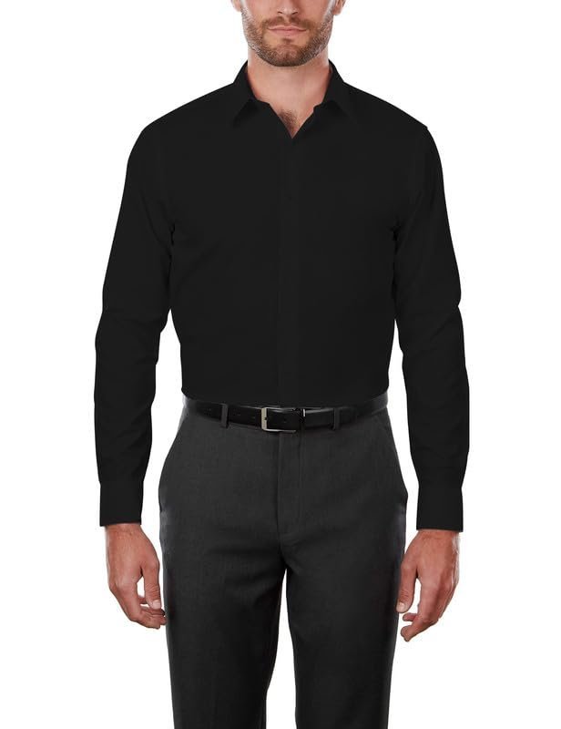 Adam Baker Men's Msh9801 4-Way Stretch Slim Fit Long Sleeve Dress Shirt, Hunter Green, M