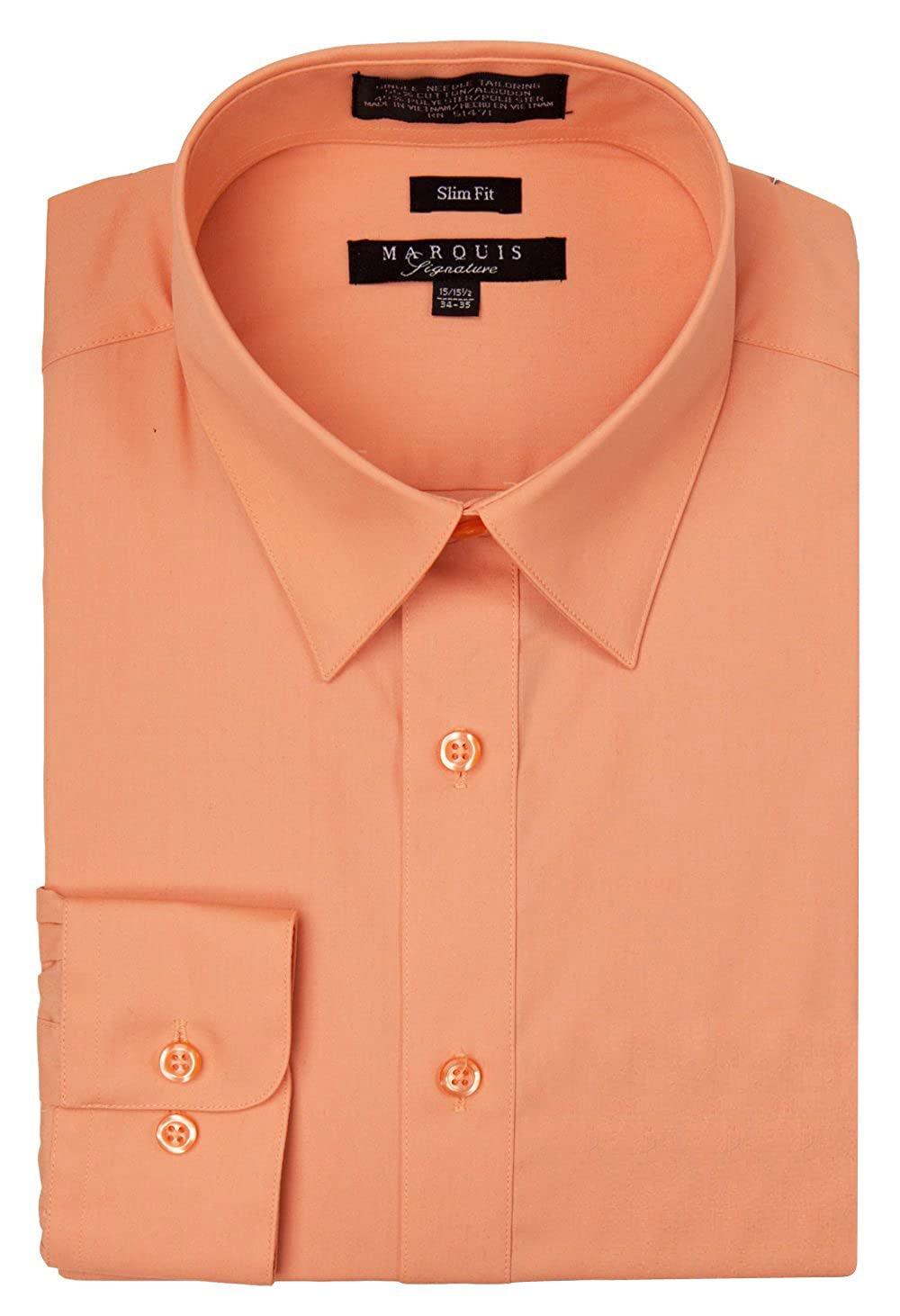 Marquis Men's Basic Slim Fit Dress Shirt Apricot / 17.5