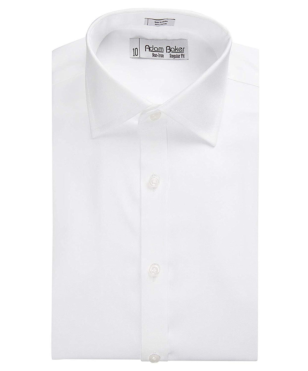 Adam Baker Boys Long Sleeve Non Iron White Dress Shirt