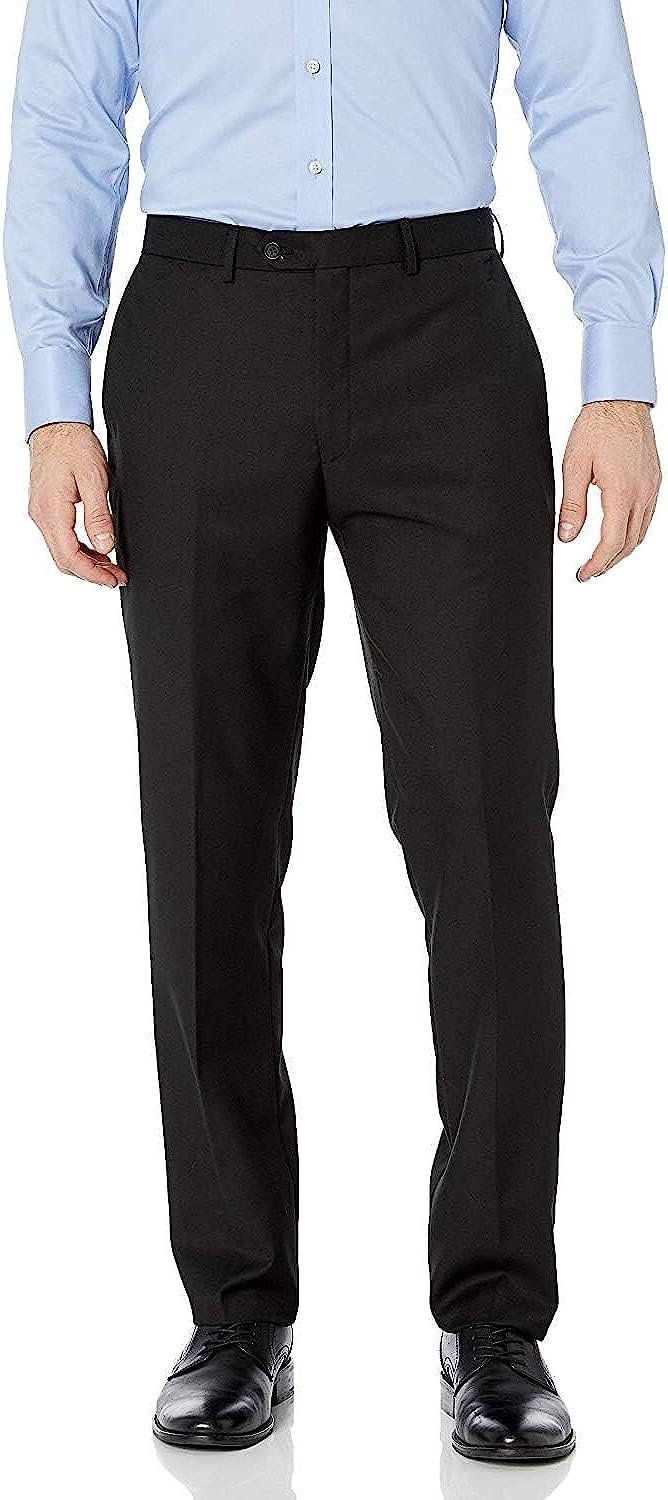 slim fit flat front dress pants Murano Wardrobe Essentials Alex Slim-Fit Knit Suit Separates Flat-Front Dress Pants, Mens, 32 30, Stone