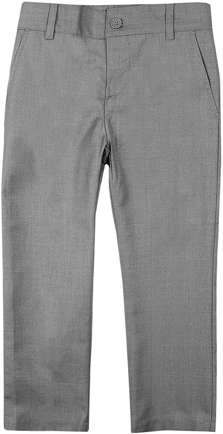 Armando Martillo Boys Flat Front Adjustable Waist Dress Pants Light Gray / 2 Skinny