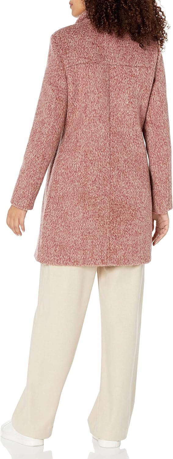 Kenneth Cole Women's Asymmetrical Pressed Boucle Wool Coat