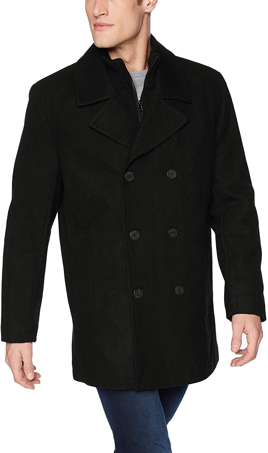 Marc new york men's car coat with 2024 knit inset