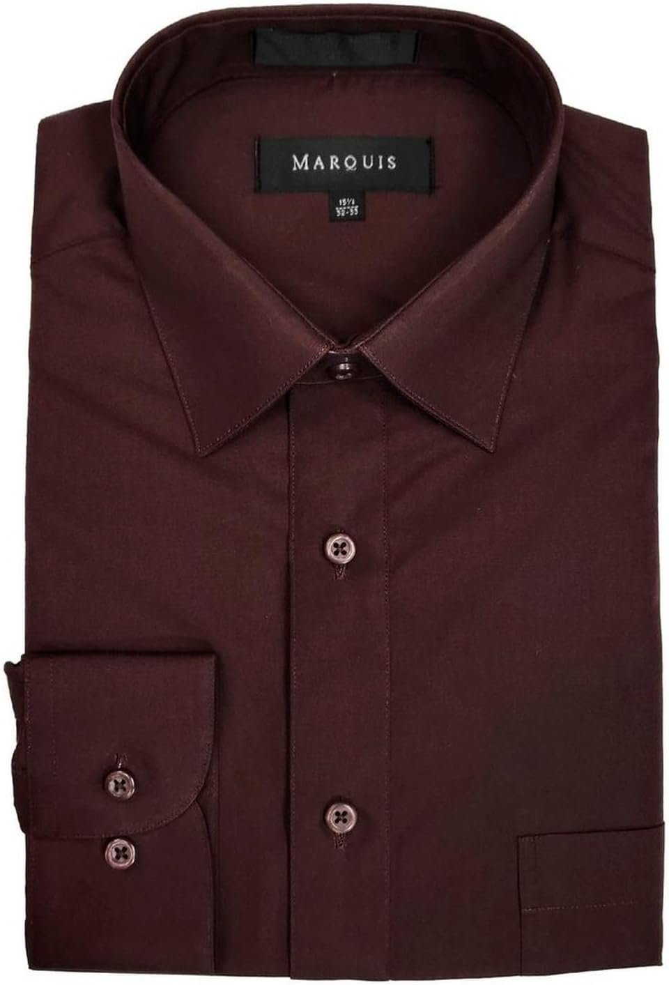 Marquis Men's Regular Fit Long Sleeve Wrinkle-Resistant Cotton Blend Solid Dress Shirt - Including Big and Tall
