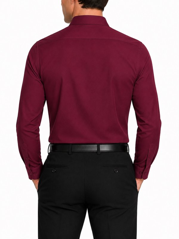 Modena Men's Regular Fit Long Sleeve Solid Dress Shirt