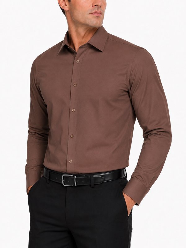 Modena Men’s Contemporary (Slim) Fit Long Sleeve Solid Dress Shirt