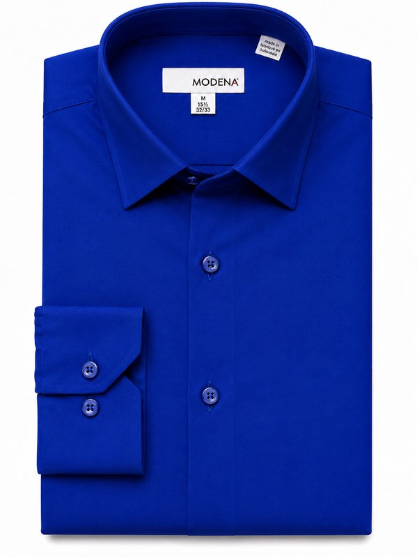 Modena Men's Regular Fit Long Sleeve Solid Dress Shirt