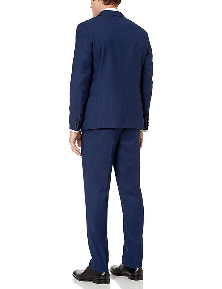 Adam Baker Men's Slim Fit One Button Satin Shawl Collar 2-Piece Tuxedo Suit - Available in Colors