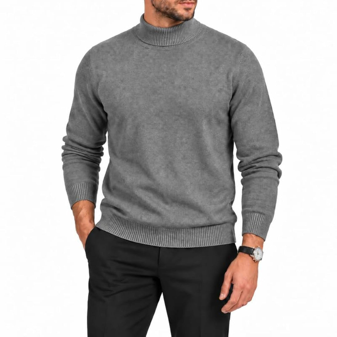 Adam Baker Men's Mock Neck Cotton Blend Knit Pullover Sweater