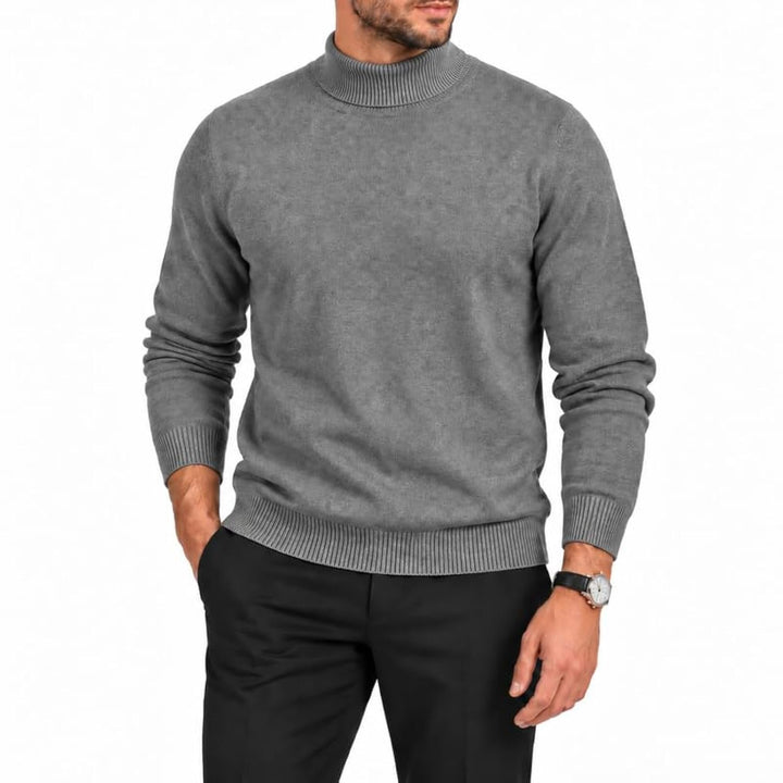 Adam Baker Men's Mock Neck Cotton Blend Knit Pullover Sweater