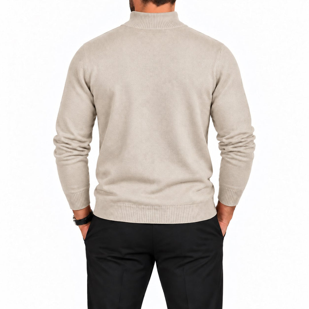 Adam Baker Men's Mock Neck Cotton Blend Knit Pullover Sweater