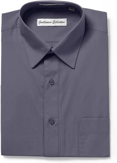 Gentlemens Collection Mens Short Sleeve Classic & Slim Fit Easy Care Dress Shirt - Colors