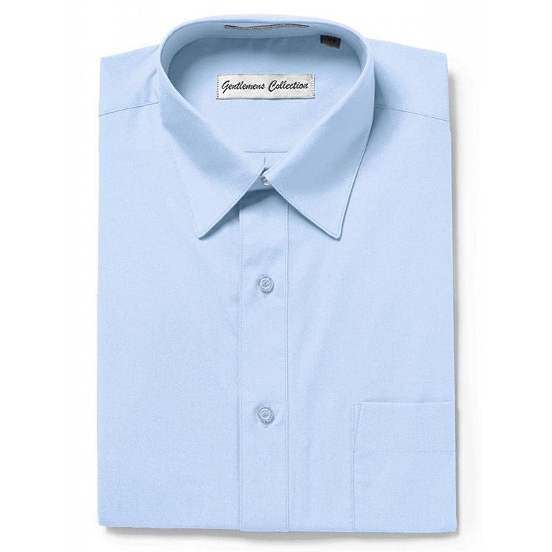 mens short sleeve slim fit dress shirts Gentlemens Collection Mens Short Sleeve Classic Fit Wrinkle Free Dress Shirt (20, Light Blue), Men's
