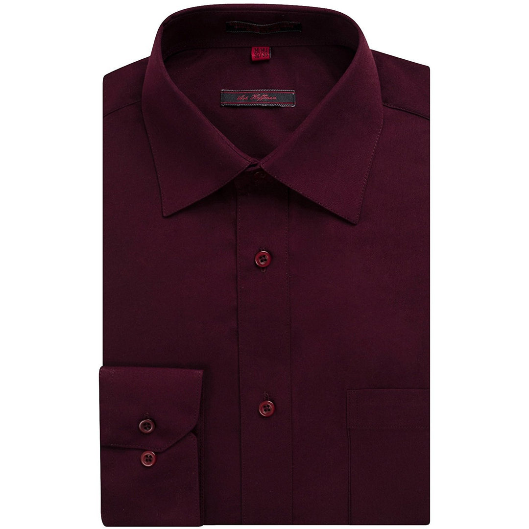 Art Hoffman Men's Regular Fit Long Sleeve Solid Dress Shirt- Many Colors