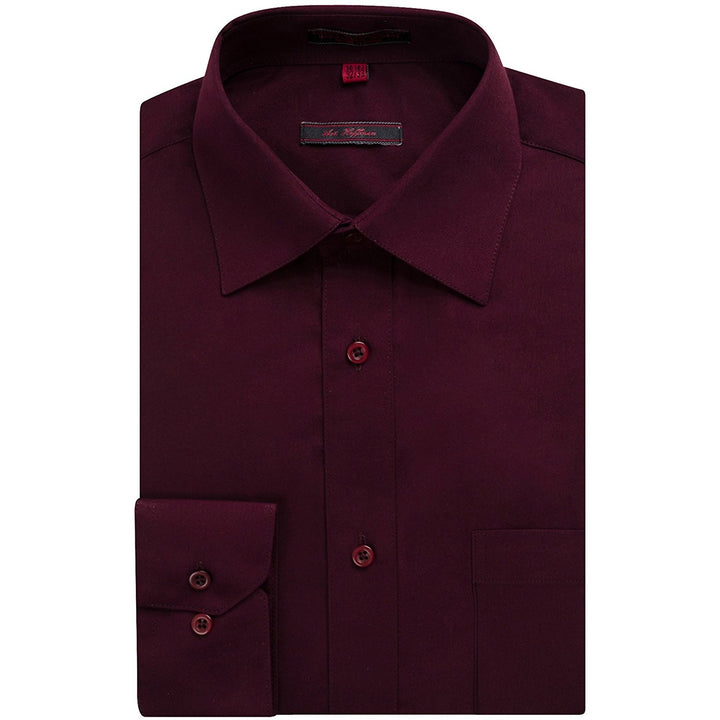 Art Hoffman Men's Regular Fit Long Sleeve Solid Dress Shirt- Many Colors