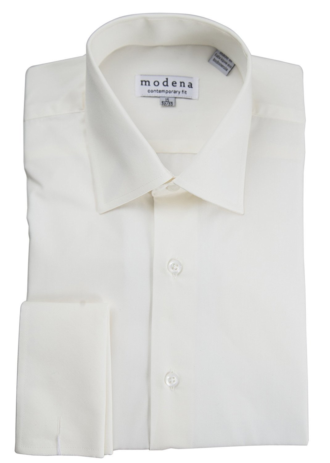 Modena Men's Contemporary (Slim) Fit Spread Collar French Cuff Solid Dress Shirt – Colors