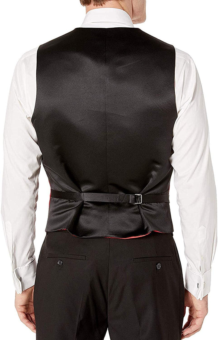 Adam Baker Men's 3-Piece Single Breasted Slim Fit 2-Button Vested Dress Tuxedo Suit Set