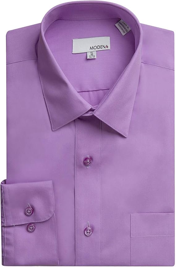 Modena Men’s Regular Fit Long Sleeve Solid Dress Shirt – Colors