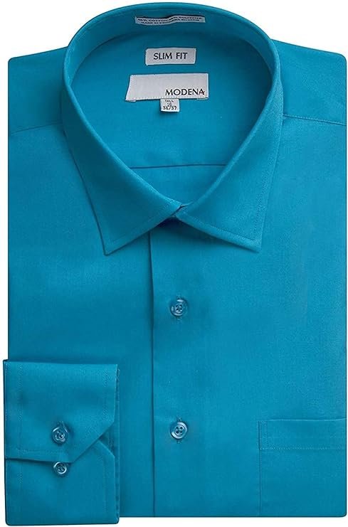 Modena Men's Contemporary (Slim) Fit Long Sleeve Solid Dress Shirt C Adam Baker Modena Men's Contemporary (Slim) Fit Long Sleeve Solid Dress Shirt C Adam Baker