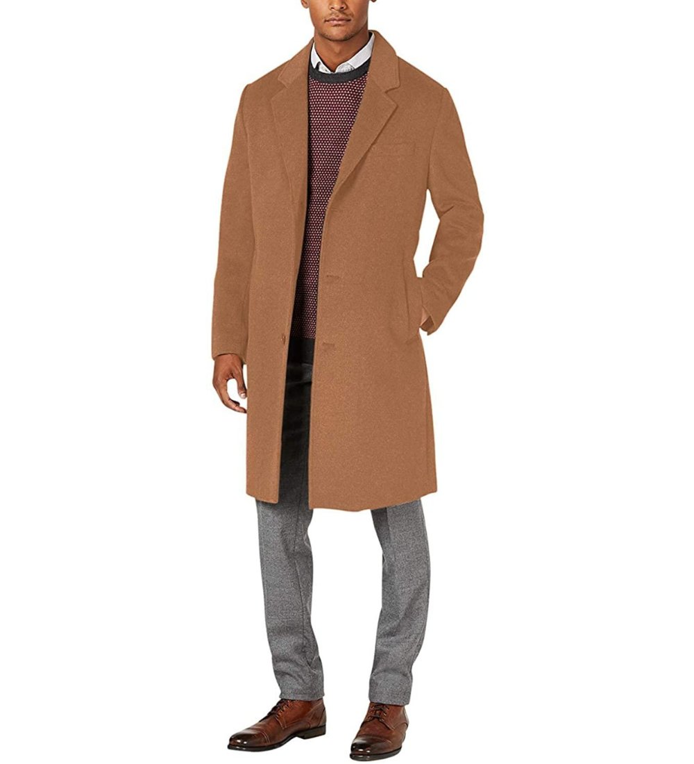 LONDON FOG Men's Classic Fit Overcoat Signature Wool Blend Top Coat (Regular & Big-Tall Sizes)