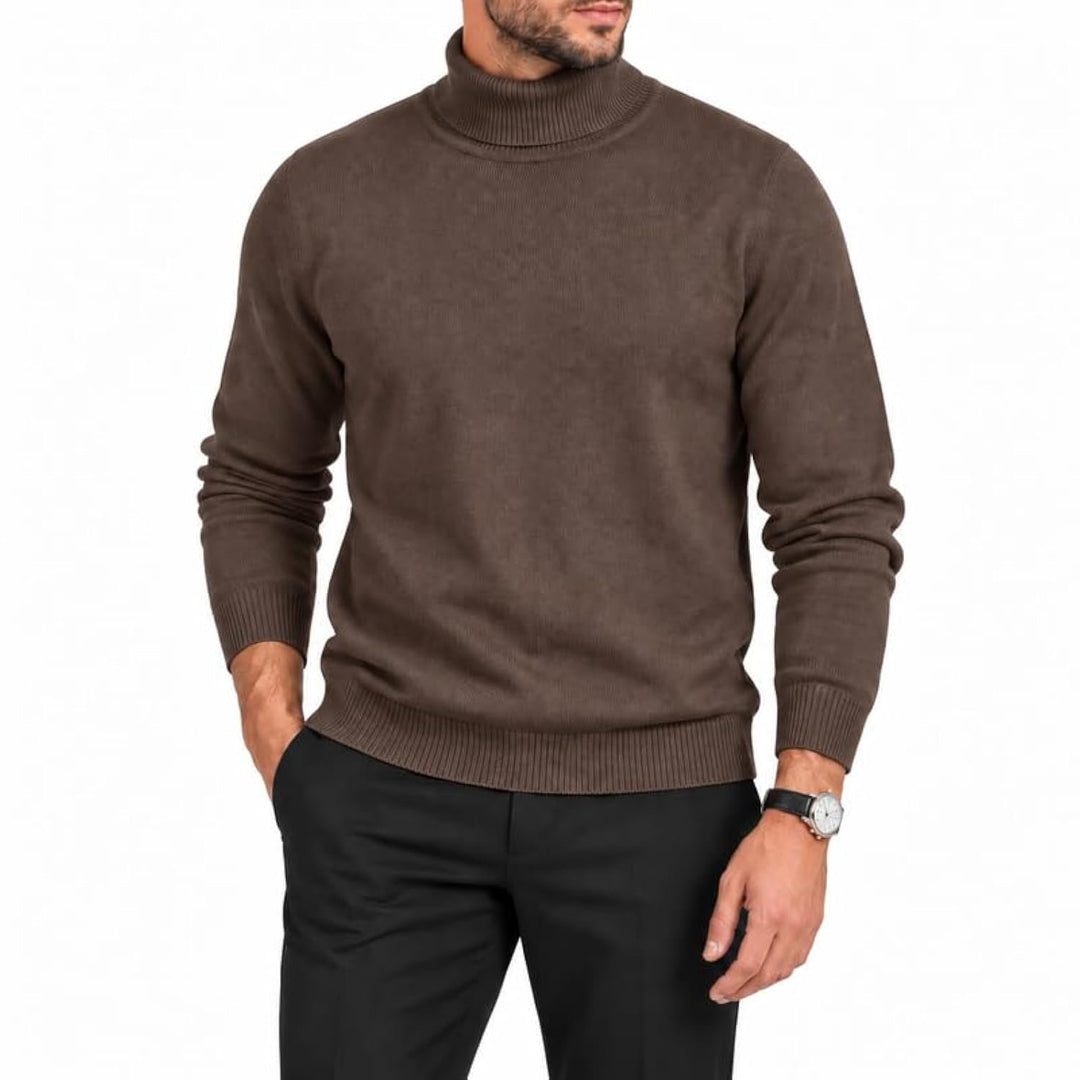 Adam Baker Men's Cotton Blend Turtleneck Sweater, Casual Knitted Pullover Sweater