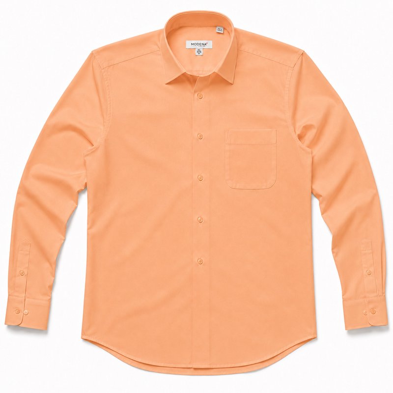 Modena Men's Regular Fit Long Sleeve Solid Dress Shirt