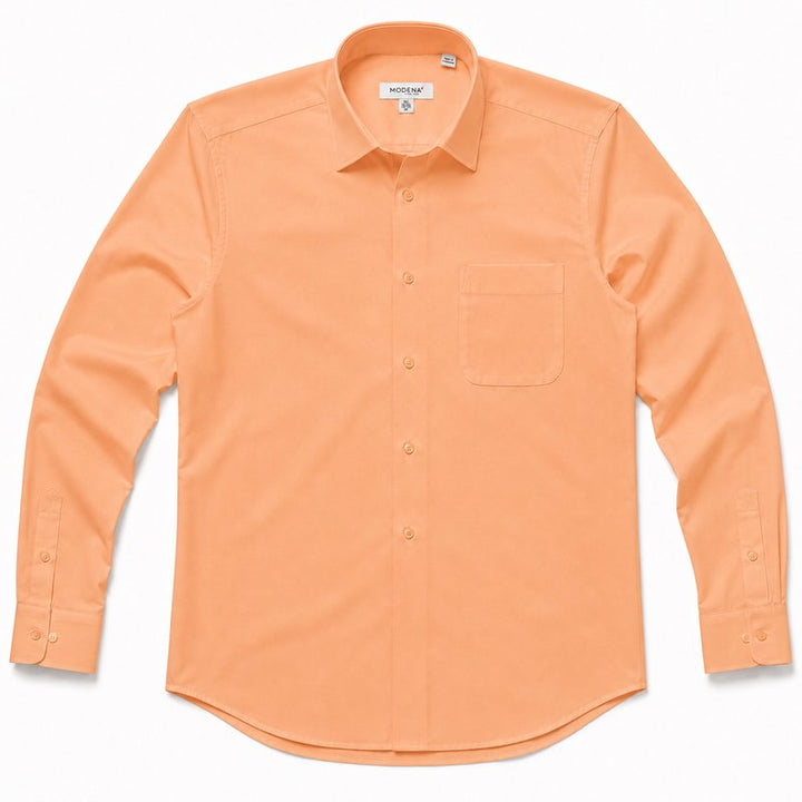 Modena Men's Regular Fit Long Sleeve Solid Dress Shirt