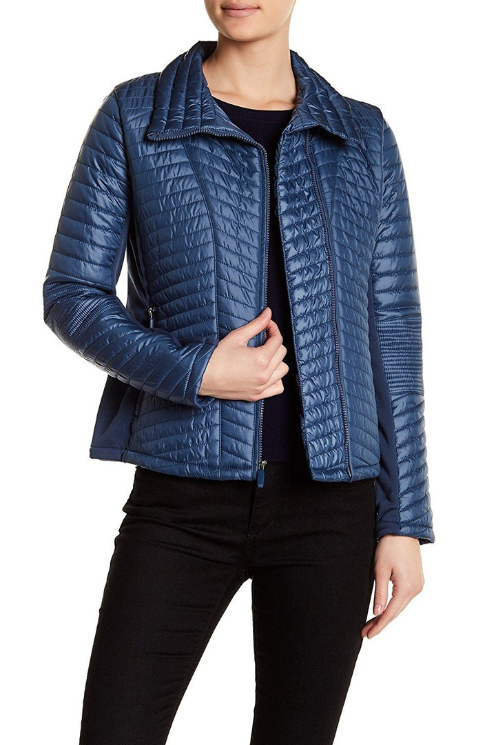 Kenneth Cole New York Women's Chevron Quilted Short Puffer Jacket - Colors