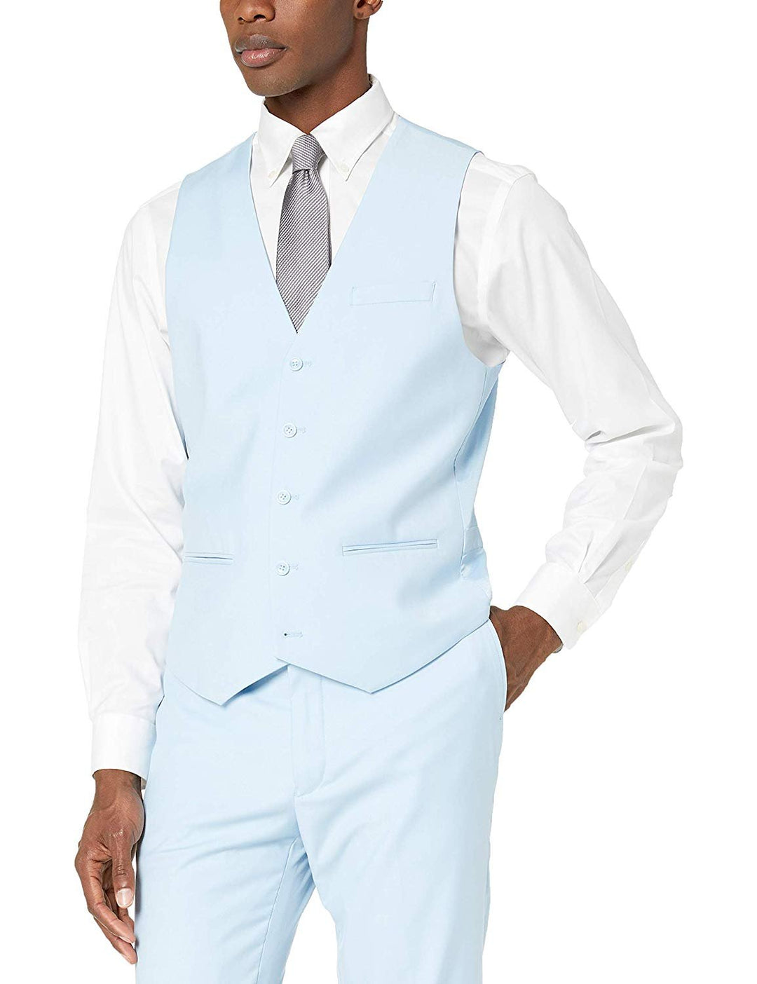 Adam Baker Men's 3-Piece Single Breasted Slim Fit 2-Button Vested Dress Suit Set - CLEARANCE - FINAL SALE !!