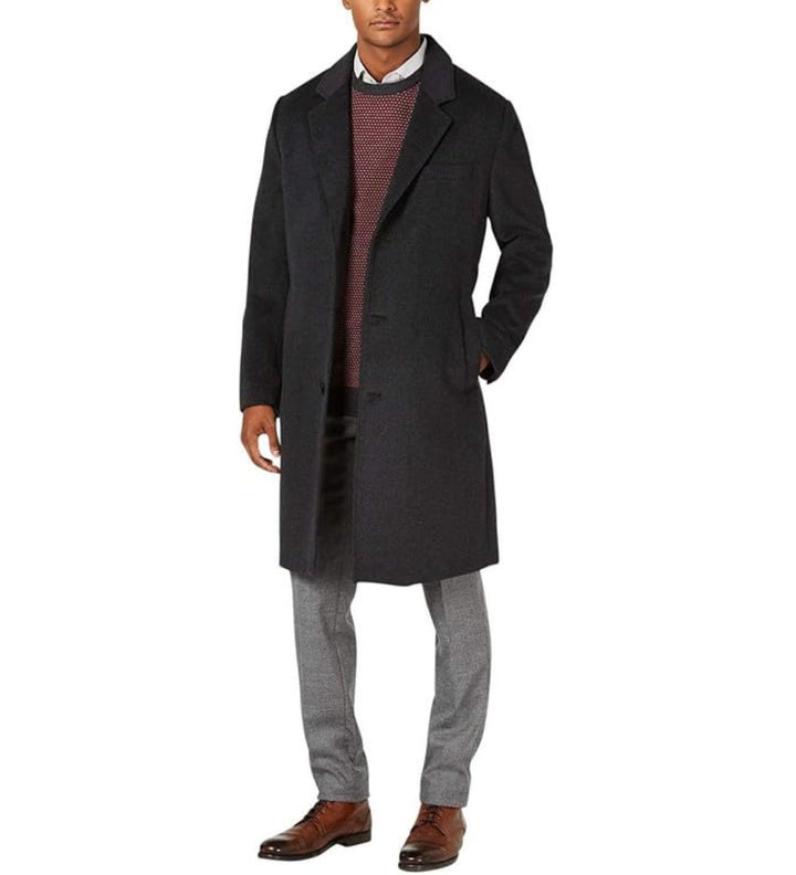 LONDON FOG Men's Classic Fit Overcoat Signature Wool Blend Top Coat (Regular & Big-Tall Sizes)