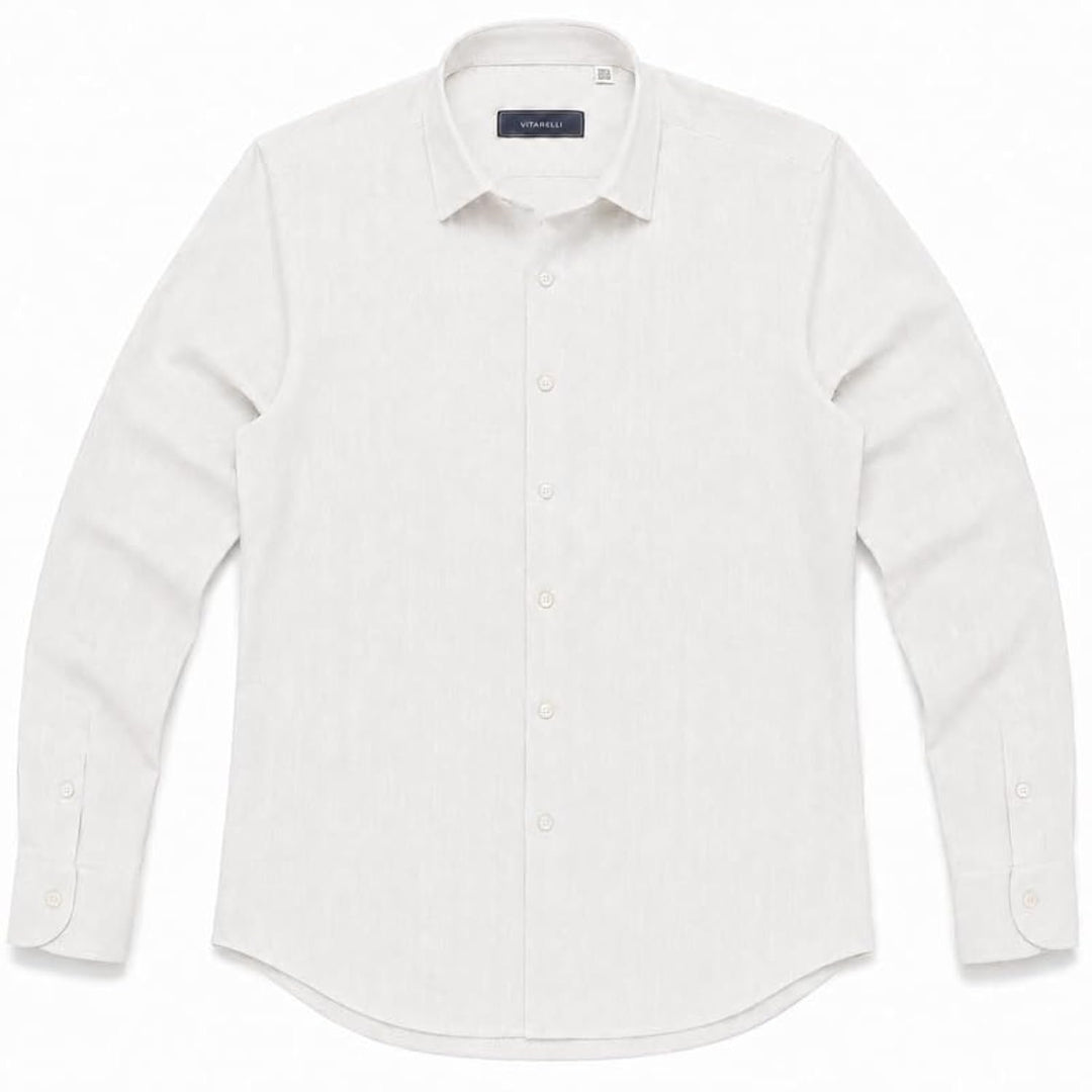Adam Baker Men's Linen Shirt, Long Sleeve Cotton Linen Casual Shirt, Lightweight Breathable Summer Wedding Vacation Shirt