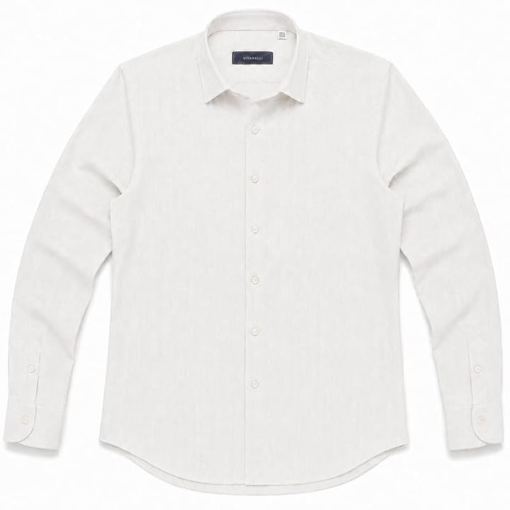 Adam Baker Men's Linen Shirt, Long Sleeve Cotton Linen Casual Shirt, Lightweight Breathable Summer Wedding Vacation Shirt