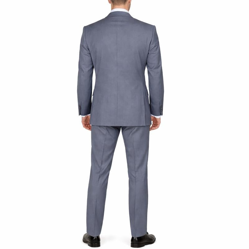 Adam Baker Men's Modern Fit Double Breasted Wool 2-Piece Suit Set | Jacket & Pants