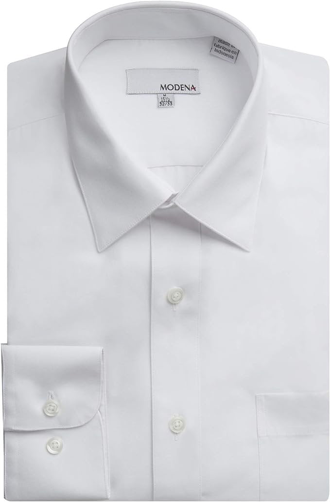 Modena Black Contemporary Fit Cotton Blend Dress Shirt, 14 32/33 / Black Modena Black Contemporary Fit Cotton Blend Dress Shirt, 14 32/33 / Black