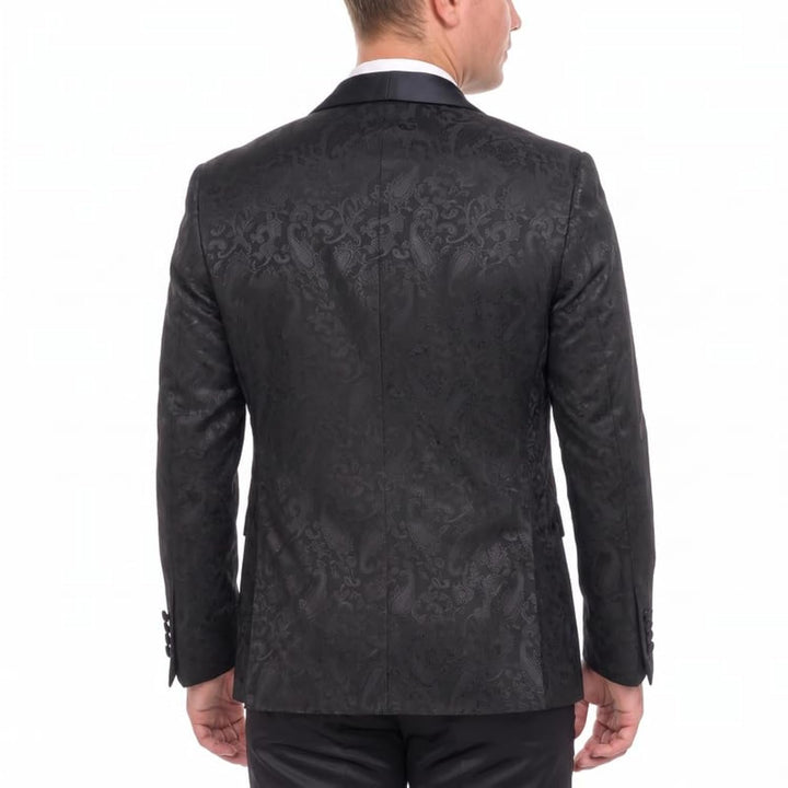Mens Floral Tuxedo Jacket Paisley Shawl Lapel Suit Blazer Dinner Jacket for Prom, Wedding - Matching Bowtie Included