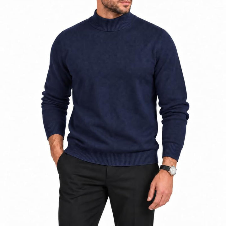 Adam Baker Men's Mock Neck Cotton Blend Knit Pullover Sweater