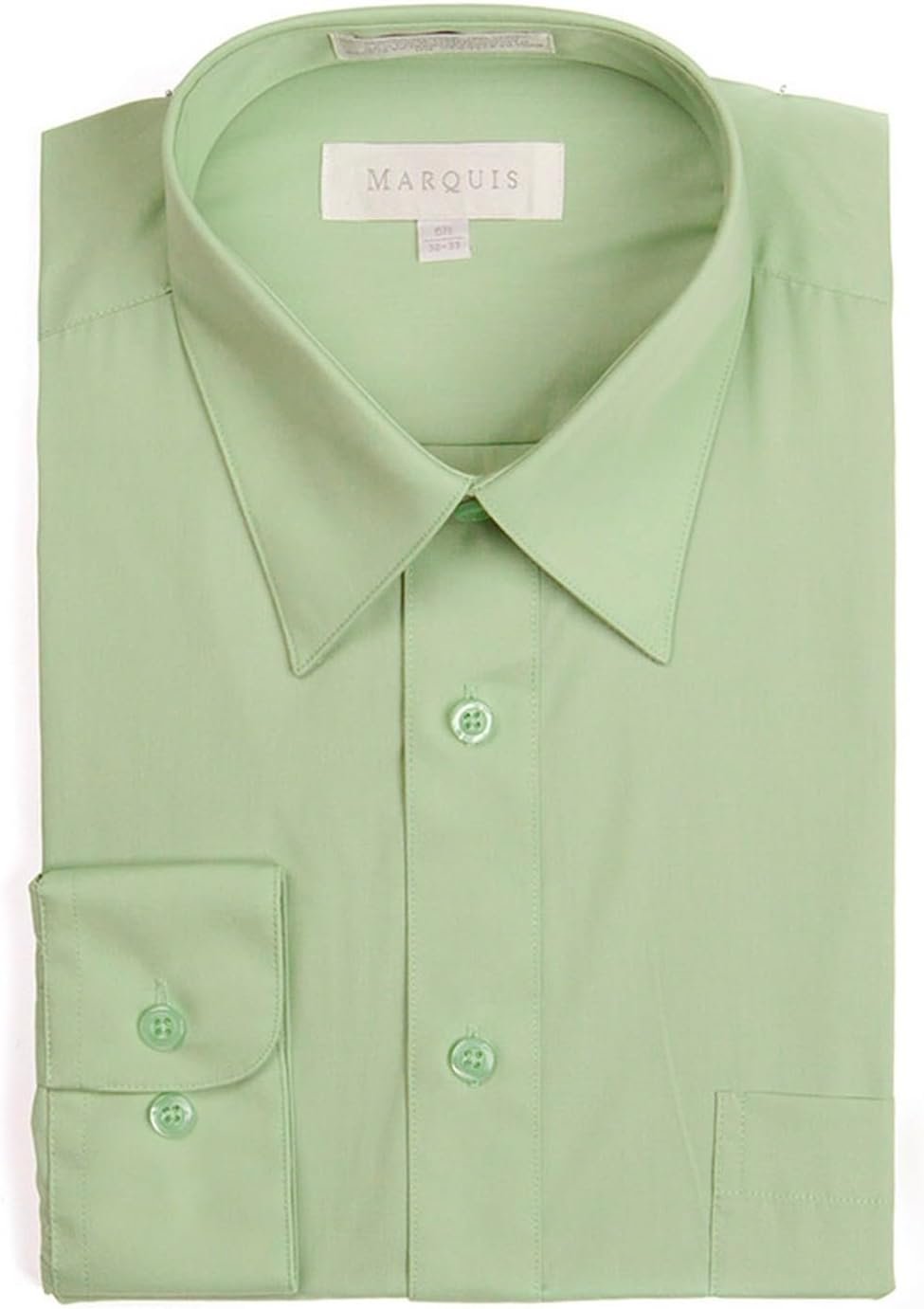 Marquis Men's Regular Fit Long Sleeve Wrinkle-Resistant Cotton Blend Solid Dress Shirt - Including Big and Tall