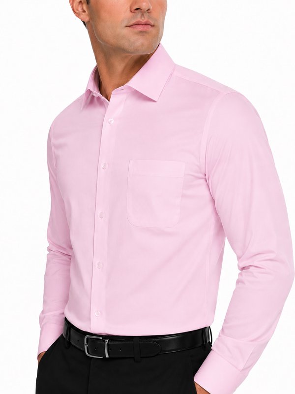 Modena Men's Regular Fit Long Sleeve Solid Dress Shirt