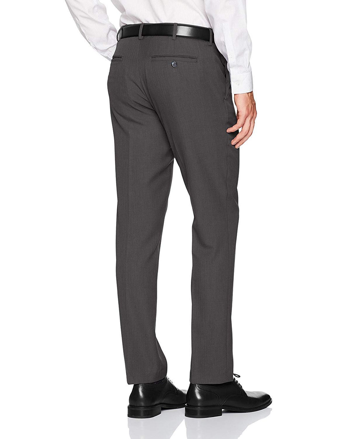 Adam Baker Men's Slim-Fit Flat-Front 100% Wool Dress Pants