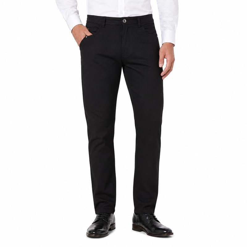 Men's Modern Fit Lightweight 100% Cotton Dress Pants