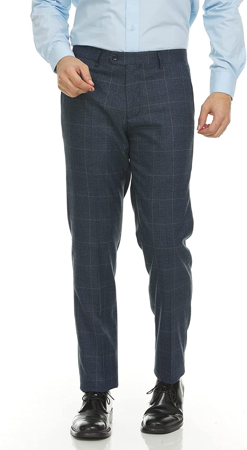 Adam Baker Men's Slim Fit Double Breasted 2-Piece (Jacket & Pants) Suit Set