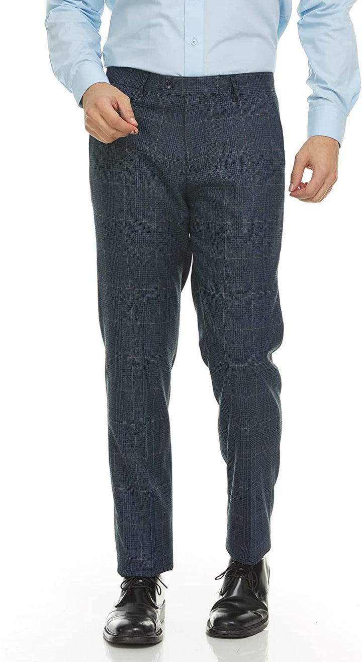 Adam Baker Men's Slim Fit Double Breasted 2-Piece (Jacket & Pants) Suit Set
