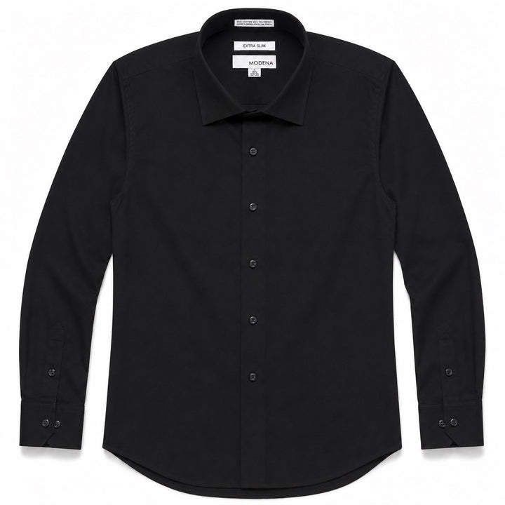 Modena Men's Extra Slim Fit Long Sleeve Solid Dress Shirt