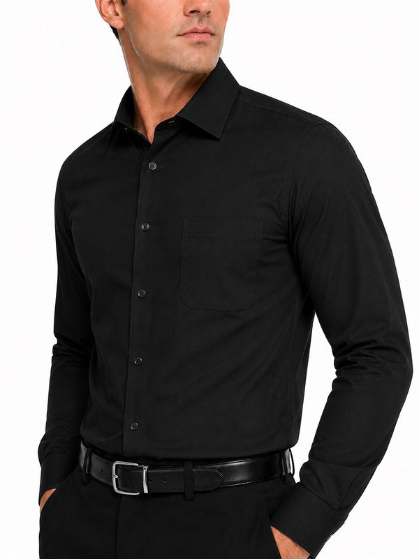Modena Men's Regular Fit Long Sleeve Solid Dress Shirt