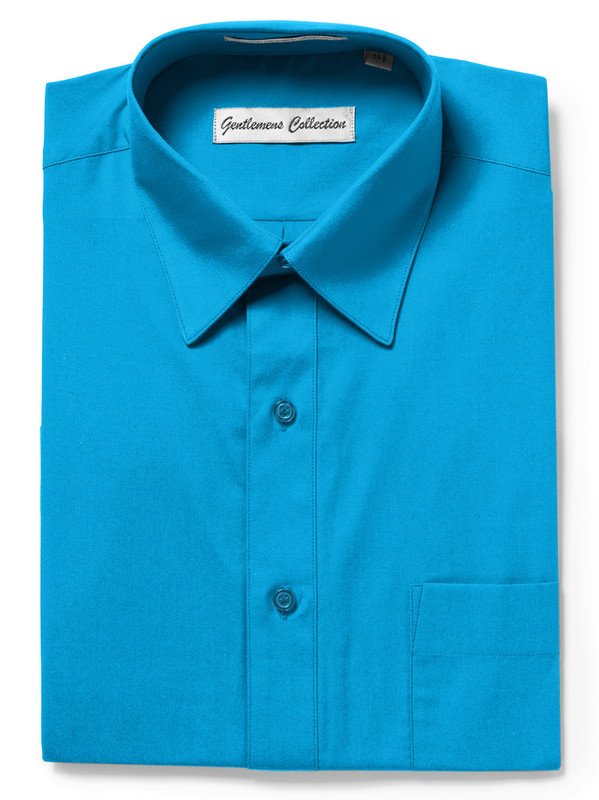 Gentlemens Collection Mens Short Sleeve Classic Easy Care Dress Shirt - Colors