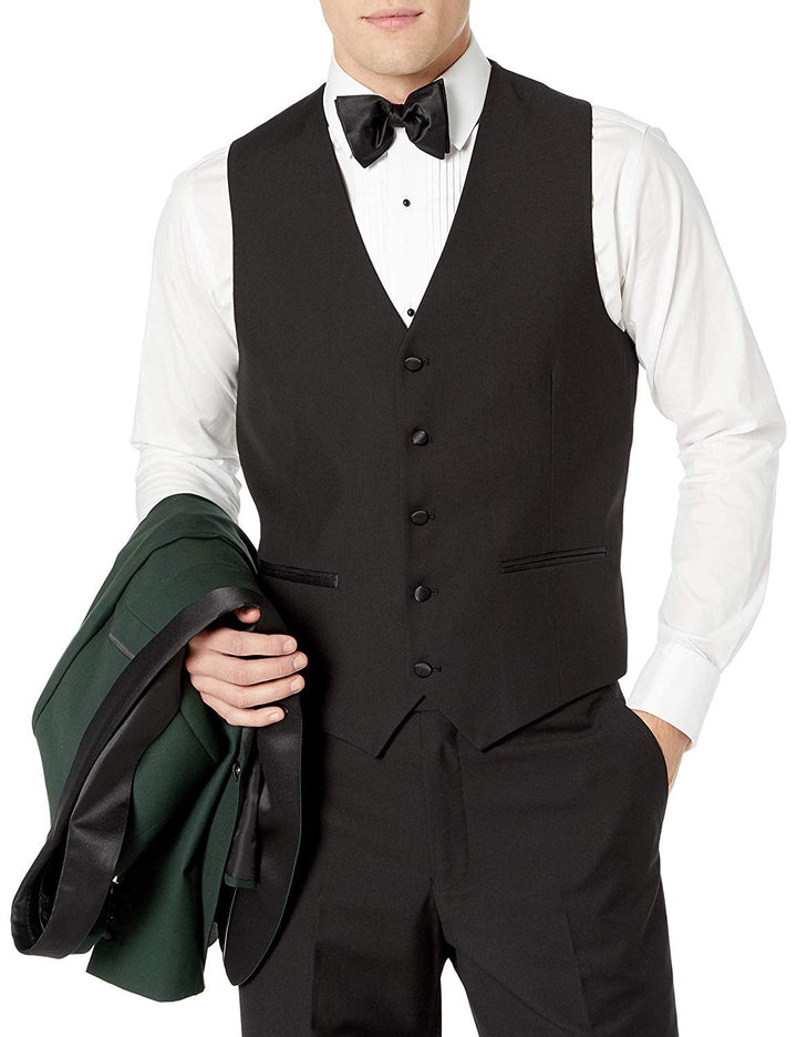 Adam Baker Men's 100% Wool Modern Fit Single Breasted Three Piece Shawl Collar Tuxedo - Colors