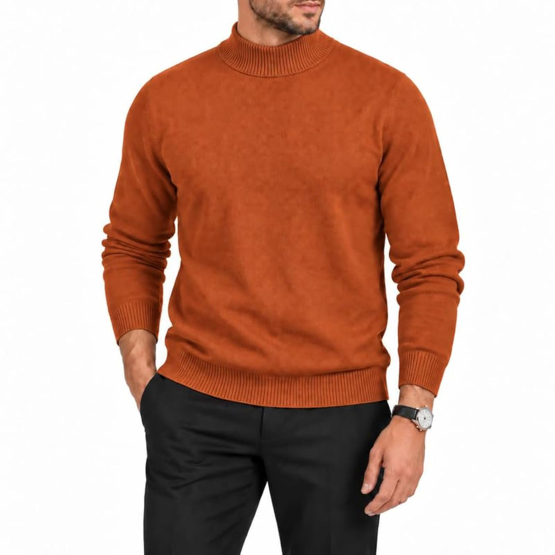 Adam Baker Men's Mock Neck Cotton Blend Knit Pullover Sweater