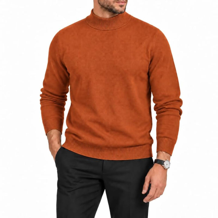Adam Baker Men's Mock Neck Cotton Blend Knit Pullover Sweater