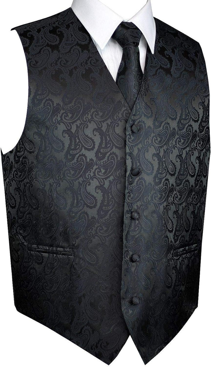 Brand Q Men's Tuxedo Vest, Tie & Pocket Square